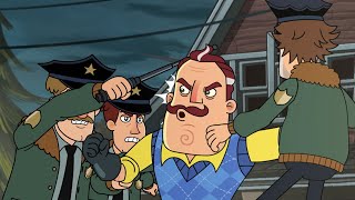 Neighbor vs Cops  Episode 6 Clip  Hello Neighbor Cartoon [upl. by Etnauj]