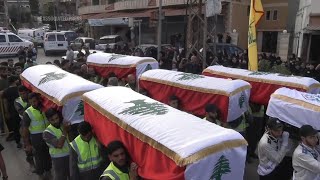 Funeral held for civilians killed in Israeli strike in Beirut suburb [upl. by Conal636]