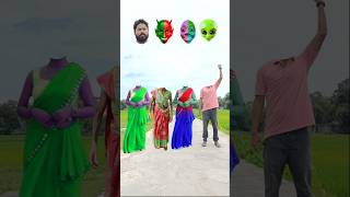 Blue green red blue sarees bhabhi amp buddhi me head matching with tu radha meri main shyam tera [upl. by Ado973]