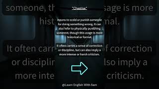 quotWhat Does Chastise Really Mean  Learn English Vocabularyquot vocabulary grammar english learn [upl. by Tomasz]