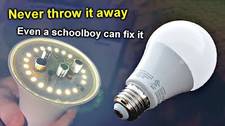 How to DISASSEMBLE and REPAIR an LED lamp WITHOUT A SOLDERING IRON Doityourself LED lamp repair [upl. by Silado]