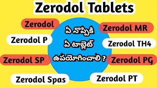 Types of Zerodol Tablets in Telugu [upl. by Ecnaiva]