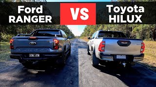 Drag Race 2024 Ford Ranger vs Toyota HiLux – 0100 14 mile [upl. by Merat]