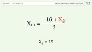 Find the midpoint between two points p1 1676 and p2 1985 StepbyStep Video Solution [upl. by Peggie]