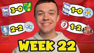 MY CHAMPIONSHIP WEEK 22 SCORE PREDICTIONS [upl. by Aihseuqram]