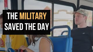 Military saves girl on bus🤔🎖️🪖 [upl. by Kym]