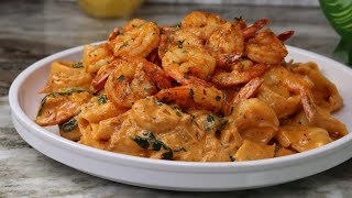 Spicy Creamy Shrimp Pasta Recipe  30 Minute Meal [upl. by Yankee346]