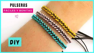 PULSERAS de HILO FÁCILES en MACRAMÉ paso a paso  PULSERAS para vender pulserasdemacrame [upl. by Gathers]