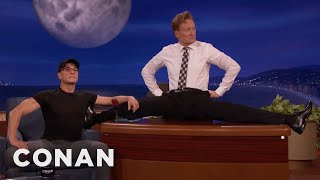 JeanClaude Van Damme Helps Conan Limber Up  CONAN on TBS [upl. by Luhar]