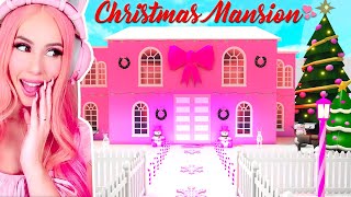 Building MY DREAM PINK CHRISTMAS MANSION In Bloxburg [upl. by Joanie]