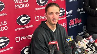 Georgia quarterback Carson Beck speaks after Bulldogs offense struggles in loss at Ole Miss [upl. by Ainadi]