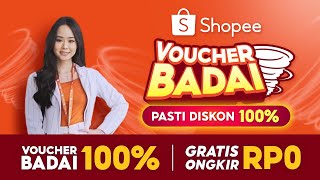 Shopee Voucher Badai 100  Pasti Diskon 100 [upl. by Arihsay]