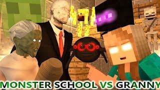 MONSTER SCHOOL VS GRANNY IN MINECRAFT PART 1  HORROR GAME MINECRAFT ANIMATION DAY 1 [upl. by Daniel]