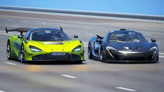 1000KMH McLaren P1 vs McLaren 720 GTR  DRAG amp TRACK RACE [upl. by Illom]