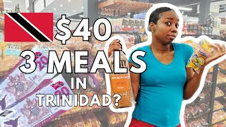 40 Grocery Challenge Trinidad and Tobago  Can I Eat Breakfast Lunch amp Dinner [upl. by Ennaeel781]