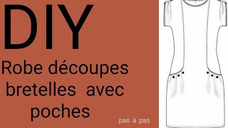 DIY  COUDRE UNE ROBE AVEC DECOUPES BRETELLES [upl. by Otanod]