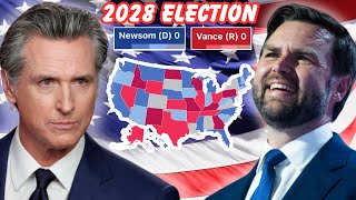 WayTooEarly 2028 US Election PREDICTION JD Vance vs Gavin Newsom [upl. by Kerrie]