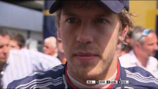 Sebastian Vettel interview after the race  British GP 2010 [upl. by Ahsikat]