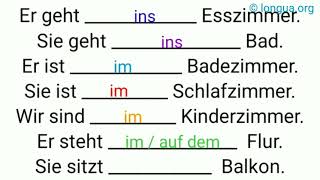 Wo oder wohin in der Küche ins Wohnzimmer ins WC im Badezimmer ins Schlafzimmer im Kinderzimme [upl. by Robinet]