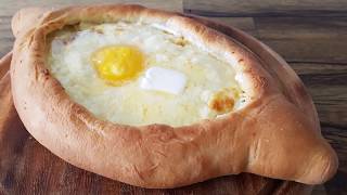 Adjarian Khachapuri Recipe  Acharuli Khachapuri [upl. by Zurciram259]