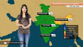 Monsoon Forecast for Sep 28 2018 Rain in Karnataka Northeast India Tamil Nadu Kerala [upl. by Hege118]