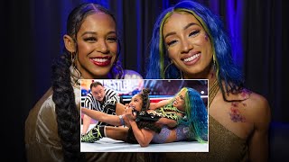 Bianca Belair and Sasha Banks react to WrestleMania 37 main event match WWE Playback [upl. by Anec907]