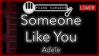 Someone Like You LOWER 3  Adele  Piano Karaoke Instrumental [upl. by Netfa]