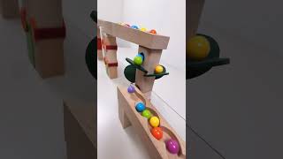 marble Run Race ASMR 143 Wooden Wave Course Colorful Marbles marblerun marblerunrace asmr [upl. by Htiek]