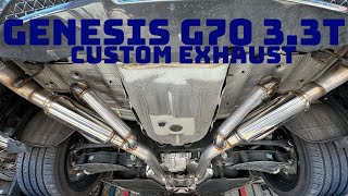 Genesis G70 33T Exhaust  Secondary DP amp Custom Axle back [upl. by Atiuqcaj]