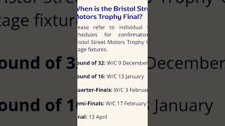 Bristol Street Motors trophy dates for your diary [upl. by Erdnaxela]