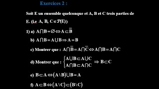 Série dexercices vidéo 4 les ensembles  Exercice 2 avec solution [upl. by Warms]