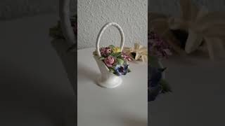 Royal Adderley Miniature Floral Bouquet in Basket England Bone China  etsyseller nicethingstime [upl. by Horwitz]