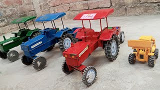 Red mahindra mini tractor trolley toy modify show Baby tractor khilona video [upl. by Nyletac]