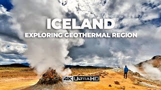 Exploring some of Icelands geothermal regions 4K UHD [upl. by Dnalerb]