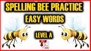 Spelling Bee Practice  PDF  Level A Easy Words Easy English Lesson [upl. by Mcdade]