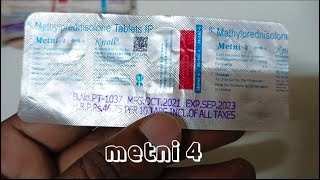 Metni 4 tablet  Metni 4 mg  Methylprednisolone tablet  Metni 4 mg tablet uses in hindi [upl. by Bonucci]