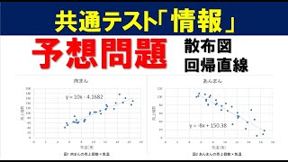 共通テスト「情報」予想問題～データの活用 散布図・回帰直線・回帰式 [upl. by Airtina]