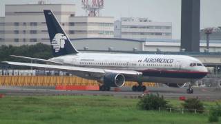 AeroMexico Boeing 767200ER XAOAM  Narita International Airport RWY16R [upl. by Ibed]