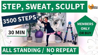 TRAILER FOR 30 MIN STEP SWEAT SCULPT 3500 STEPS with Booty Band  MEMBERS WORKOUT OR BUY [upl. by Zenitram]