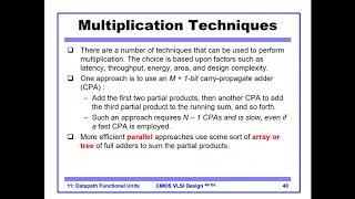 VLSI lect2part4multiplier [upl. by Derdle192]