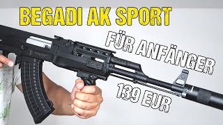 Die etwas andere Airsoft Anfänger Waffe  Begadi AK Sport Tactical  Unboxing und Review [upl. by Enoob775]