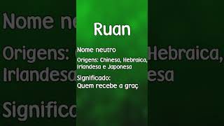 RUAN  SIGNIFICADO E ORIGEM DO NOME SHORTS [upl. by Sad566]