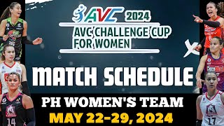 2024 AVC CHALLENGE CUP FOR WOMEN GAMES SCHEDULE [upl. by Annaeel]