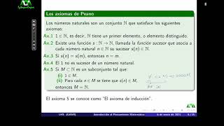 Los axiomas de Peano [upl. by Ettennahs]