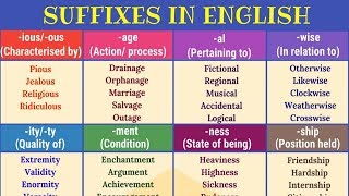 30 Super Useful Suffixes to Increase Your English Vocabulary [upl. by Doughman752]