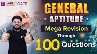 General Aptitude Mega Revision  Through Important 100 Questions  BYJUS GATE [upl. by Wilkie]