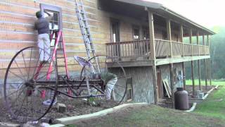 Log Home Chinking amp Caulking Raleigh  Rowen  Mecklenburg NC  SC  VA [upl. by Ruy]