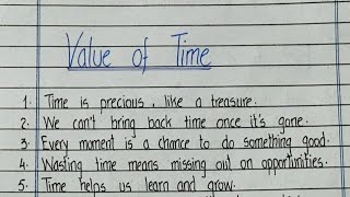 10 Lines on Value of Time in English  Essay on Value of Time Every Second Counts [upl. by Basso]