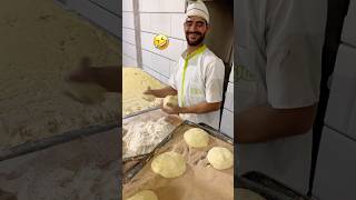 Strange behavior when making a circle of barbari bread dough in Iranshortsvideo bread [upl. by Siryt829]