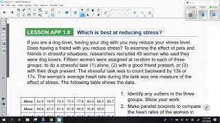 Lesson 18 Summarizing Quantitative Data Boxplots and Outliers [upl. by Ruenhcs352]